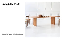 Block Leg Plank Table dense Wood Conference Desk Minimalist Design Office Furniture for Interior Designers, Homeowners, Dining Room, Restaurant, Study