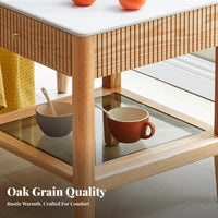 Nordic Design two-levellevel Corner Table Natural Wood Grain Household Furniture Minimalist aesthetic Storage Stand Space Saving for Interior Decorators, Apartment Dwellers, Living Room, Bedroom, Small Rooms, Lounge Area