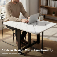 Space-Saving Foldable Droppanel Table Multi-Functional Extendable Drop Panel Table Multifunctional Kitchen Furniture Sturdy Construction for Apartment Dwellers, Small Families, Students, Dining Room, Home Office