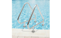 Pool Handrail Corrosion Resistant Swimming Pool Handrail Grab Rail with Base Plate Rust Proof Hardware Stable