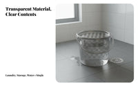 Transparent Storage Pail with Handle Large Capacity Lidded Utility Bucket Multi-Versatile Round Pail with Handle for Students, Dormitory, Washroom