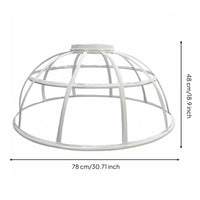 White Hoop Skirt Circular Frame Petticoat Structured