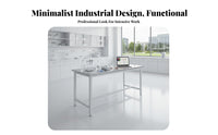 Stainless Steel Work Table Anti Stainless Steel Workbench Easy to Clean Heavy Duty Work Table for Mechanics, Chefs, Workshop, Cafeteria, Bar
