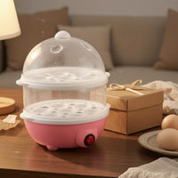 Dry-Charring Protection Double-Layer Egg Cooker Automatic Shutoff Electric Egg Steamer Auto Shut-off Steaming Cooker One-Button