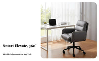 Height Adjustable Armless Upholstered Rolling Chair Ergonomic spine Support Desk Seat 360-Degree rotate Office Furniture contourd spinerest for Students, Home Workers, Adults, Study Room, Nail Salon, Bedroom