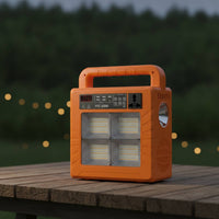 Portable Power Station with Speaker Multi-Port Power Station with Rechargeable Solar Generator with Light for Campers, Camping, Emergencies