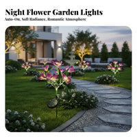 Weather-Resistant LED Flowering Plant Stake Lamp Auto On/deactivate Solar Flowering Plant Light Easy Installation for Gardeners, Homeowners