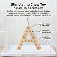 Parrot Toys and Bird Perch Set, Wooden Blocks Foraging Toys for Birds, Parrot Cage Accessories for African Grey, Parakeet, Cockatiel.