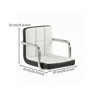 Bar Stool Seat with Armrests Faux-Leather Bar Stool Replacement Seat Furniture Padded Cushioned