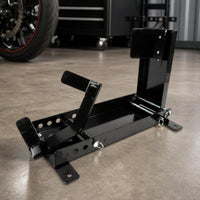 Motorcycle Wheel Chock Stand   Motorcycle Parking Stand with Wheel Cradle Space-Saving for Workshop