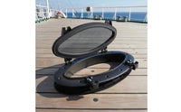 Waterproof Rectangular Porthole Window Corrosion-Non-Corrosive Watertight Marine Window Easy Installation Rectangular Porthole Opens 180 Degrees