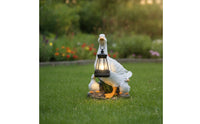 Solar Lamp with Bird Base Outdoor Garden Statue with Solar Light Figurine Sculpted for Gardeners, Patio, Pathway