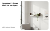 U-Shaped Display Rack Space-Saving Wall-Mounted shelf Sturdy for Bedroom, Office