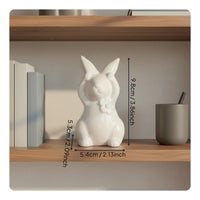 Minimalist Bunny Decor Cute Design White Hare Figurine Handmade House Decoration for Desktop