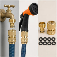 4 Pair Garden Hose Quick Connector Garden Hose Quick Connect Knurled for Lawn, Patio