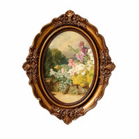 Gold Oval Picture Frame Antique Ornate Picture Frame Embossed Carved Look for Home Decorators, Art Collectors, Living Room, Bedroom, Entryway