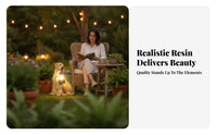Decorative Dog Lantern Statue Waterproof Yard Decoration Resistant Garden Decor Energy-Saving for Patio