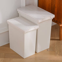Trash Can with Press Push-down Lid Minimalist Trash Bin with Press Lid Rectangular Waste Bin for Bedroom