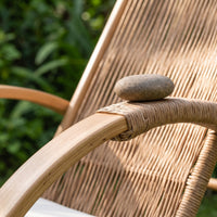Outdoor Rattan Wicker Rocking Chair with Ottoman or Table for Garden Patio Balcony