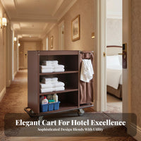 Hotel Cleaning Cart Multi Pocket for Housekeepers, Guest Floors