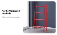 Minimalist Design 4-Tier Ladder Shelf Freestanding 4-Tier Ladder Bookshelf Multifunctional Plant Stand Multi-Purpose for Decor Enthusiasts, Apartment Dwellers, Balcony, Living Room, Bedroom, Bathroom