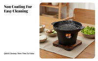 Easy to Clean Korean BBQ Grill Pan Compact Design Korean Design Grill Pan Fast Heating for Beginners, Couples, Outdoor, Camping, Picnic