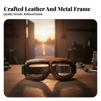 Retro Motorcycle Goggles Windproof Vintage Aviator Goggles Vintage Airman Helmet Visual Organs Wear Particulate Proof Riding