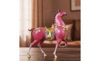 Rearing Horse Statue Tabletop Horse Figurine Gold-Tone Decor Piece for Entryway