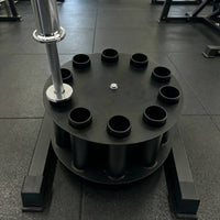 Matte Black Barbell Storage Rack with 10 Slots Stable Vertical Bar Storage Rack Compact Standard Bar Stand Universal for Fitness Studio