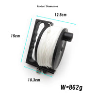 Textured Grip Hand Line Reel with Hook Portable Dive Reel with Clip Sturdy Lightweight for Cave Diving