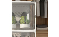 Dust-Proof Stackable Shoe Box Space Saving Clear Plastic Shoe Box Easy to Assemble Sneaker Display Case Sturdy for Sneakerheads, Closet, Entryway, Dorm Room