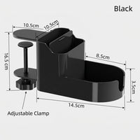Desktop Organizer with Phone Holder and Cup Multifunctional Clip On Mount for Office Students, Workspace Organization Accessory