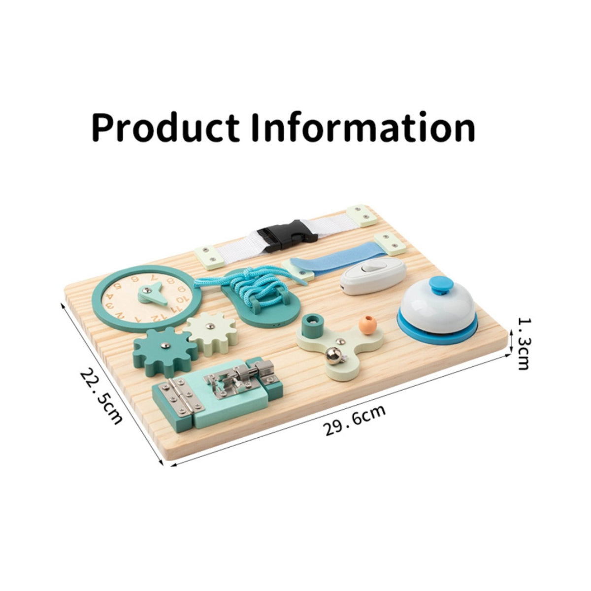 Multi-Functional Wooden Busy Board Sensory Exploration Educational Method Skills Board Screen-Unrestricted Substitute Toddler Fine Movement Toy Paint for Preschoolers