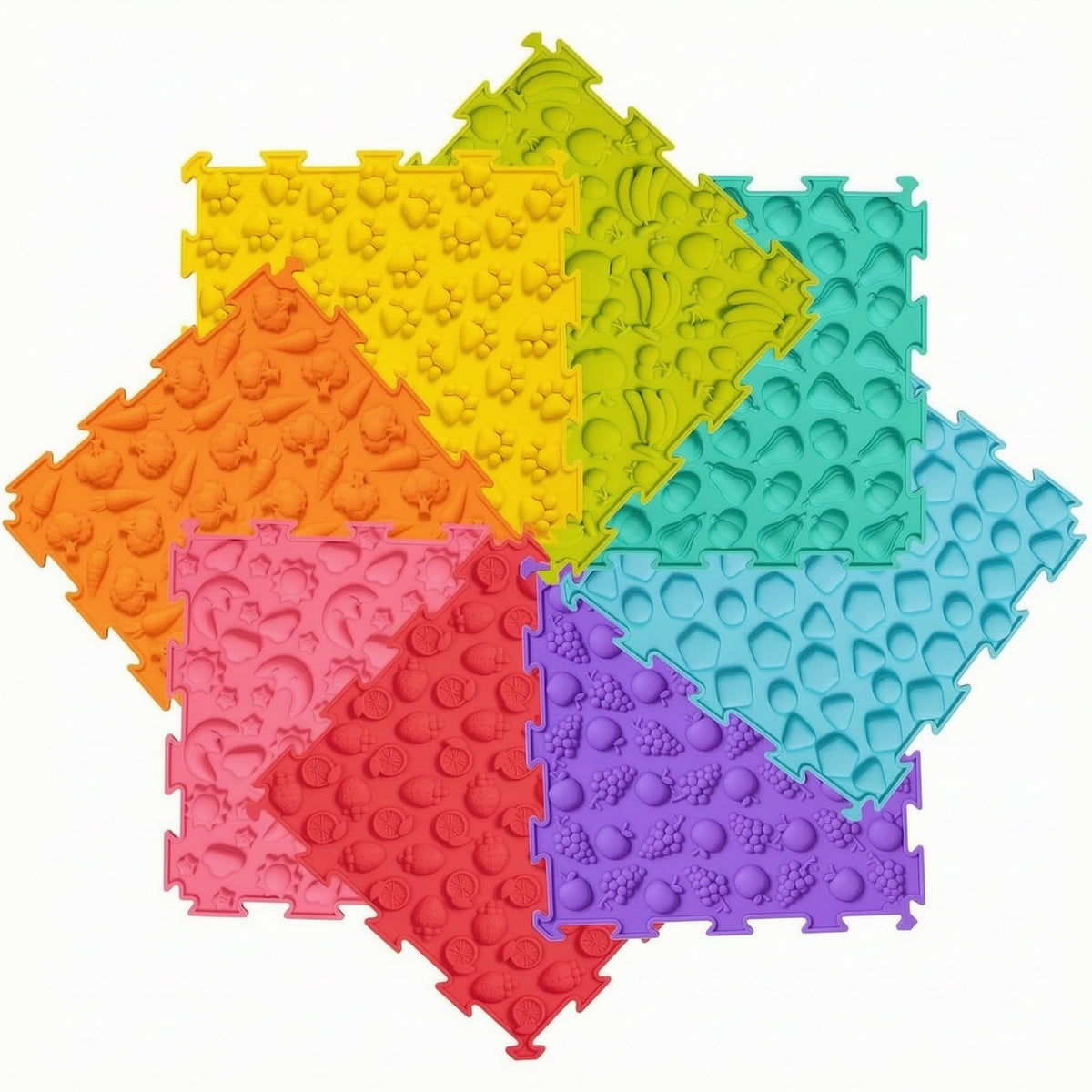 8 Pieces Safe Tactile Sensory Tile Long-Lasting Sensory Mat with Puzzle Edges Supportive Foot Massage Mat Odorless for Playroom