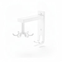 Drilltool-Less Rotating Kitchen Hook Rack Aluminum Alloy 6-Hook Utensil Rack Space-Saving