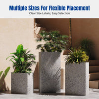 Outdoor Terrazzo-Style Planter Box, Metal Movable Flower Bed Divider, Restaurant Patio Plant Container