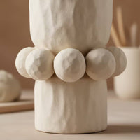 Vase with Raised Spheres Modern Flower Holder Simple Vessel for Tabletop, Shelf