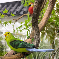 Garden Decoration Resin Parrot Ornament Bright Colors Parrot Figurine Realistic Tropical Bird Figurine Hand-Painted for Pond, Outdoor