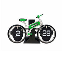 Two-Wheeler Flip Clock Creative Design Bike Shaped Desk Clock Automatic Page Turning House Decoration for Cyclists, Bedroom