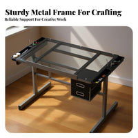 Adjustable Drafting Table Versatile Height Adjustable Drawing Table Sturdy Construction Tilting Art Desk for Artists, Painting, Workshop, Crafting