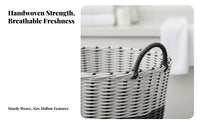 Imitation Rattan container Large Capacity Laundry Basket Woven Design for Living Room