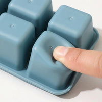 Baby Food and Ice Tray Set for Home Bar, Large Square Cube Tray with Lid and Soft Bottom for Easy Release, Pack of 6 Ice Box, Party Supplies