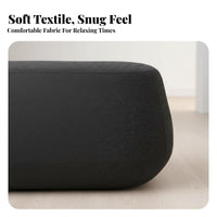 Nordic Design Large Round Upholstered Footrest Modern Design Pebble-Shaped Pouf Versatile Use Ottoman High-Density Foam Cushion for Families, Homeowners, Interior Designers, Cloakroom, Entryway, Bedroom