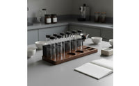 8 Pieces Portable Transparent Coffee Bean Storage Rack Freshness Lock Airtight Glass Jar Easy to Clean for Cafe