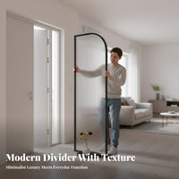 Drillno-Drill Installation Drilllessstanding Fluted Glass Panel Modern Design Room Divider Translucent Panels Partition Screen Privacy-Enhancing for Apartment Dwellers, Interior Designers, Office Workers, Entryway, expansivePlan Areas, Bedroom, Events
