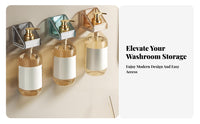 Waterproof Punch-without Drilling Bottle Bracket Strong Load-Bearing Wall Mount Shampoo Rack Rounded Corners for Kitchen