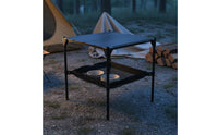 Double Layer Folding Camp Table Storage Net Aluminum Camping Table Easy Assembly
