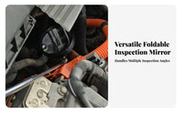 Telescopic Inspection Mirror Adjustable Reach Rotate Head Inspection Mirror Portable Stainless for Technicians, Garage