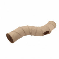 Side Entrance Foldable Feline Tunnel Stitched Curved Feline Tunnel Khaki