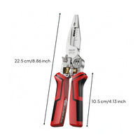 Insulated Handles Wire Stripper with Voltage Tester Slim Pointed Jaw Wire Stripper Pliers Crimping Electrician Pliers Forged for Electricians